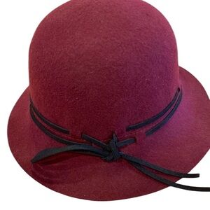 Sunday Afternoons‎ Maroon Wool Felt Cloche Hat